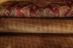 8x10 Gold, Green, Wine Color Hand Knotted Indo Persian New Zealand Wool Traditional Oriental Rug