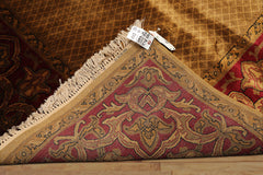 8x10 Gold, Green, Wine Color Hand Knotted Indo Persian New Zealand Wool Traditional Oriental Rug