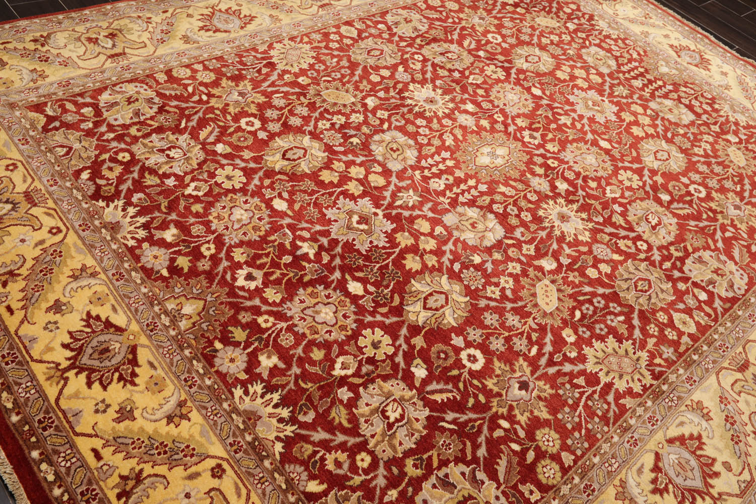 8x10 Rusty Red, Ivory, Gray Color Hand Knotted All-Over 100% Wool Traditional-Persian/Oriental Oriental Rug