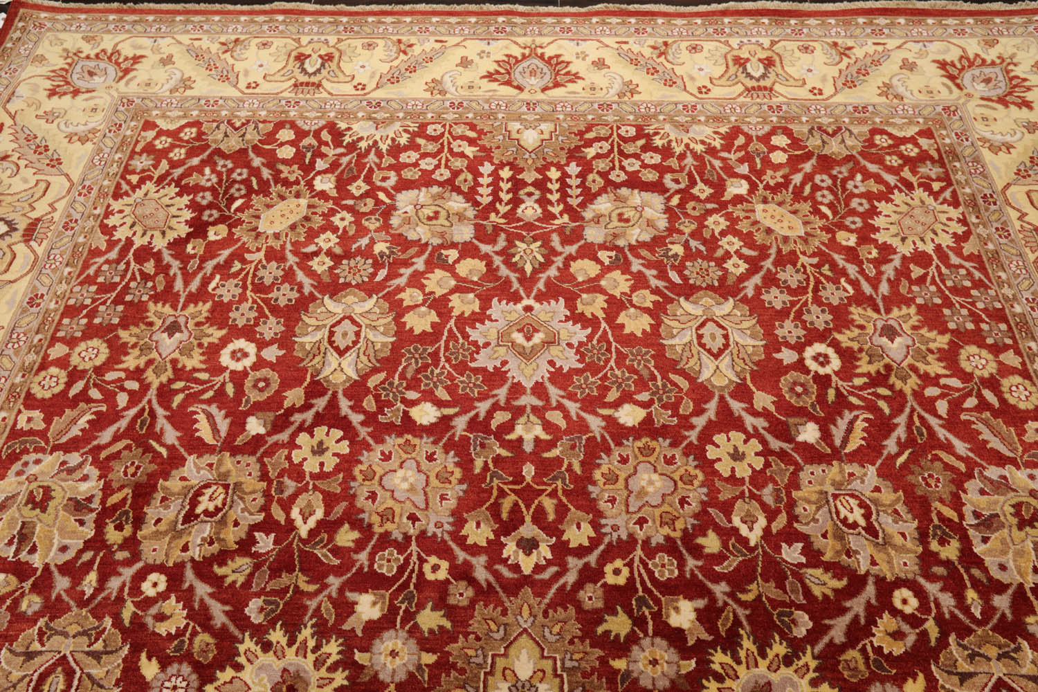 8x10 Rusty Red, Ivory, Gray Color Hand Knotted All-Over 100% Wool Traditional-Persian/Oriental Oriental Rug