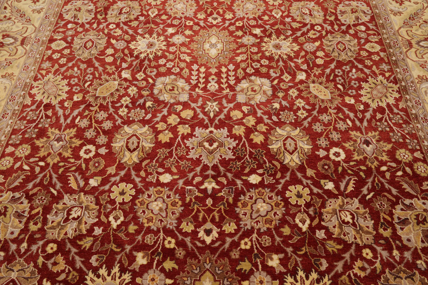 8x10 Rusty Red, Ivory, Gray Color Hand Knotted All-Over 100% Wool Traditional-Persian/Oriental Oriental Rug
