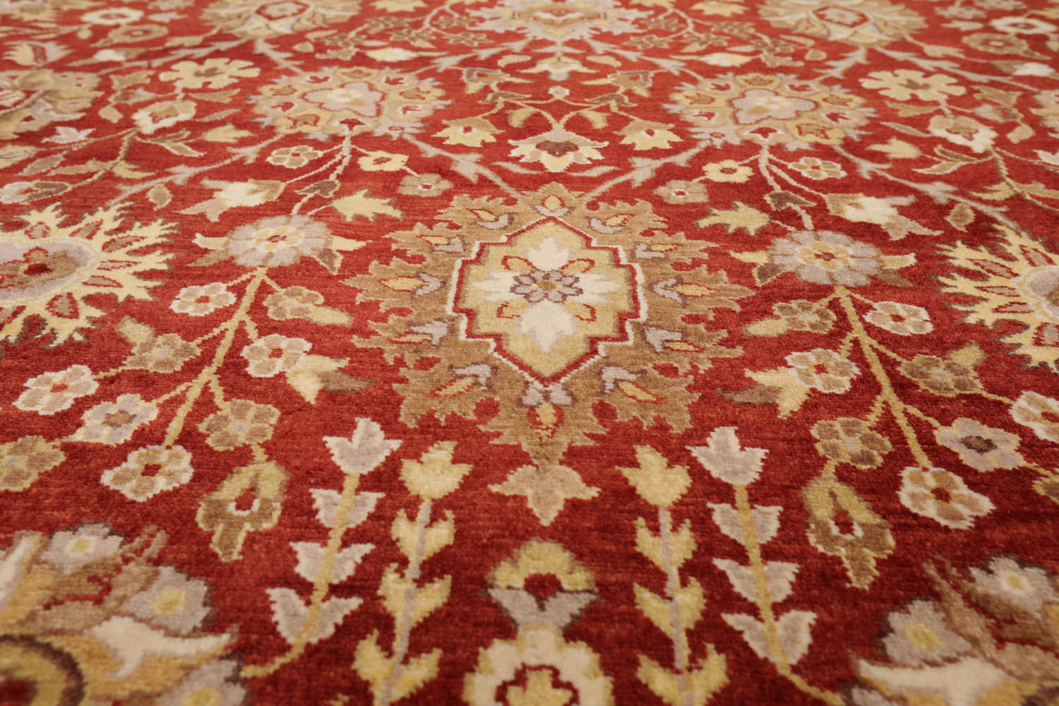 8x10 Rusty Red, Ivory, Gray Color Hand Knotted All-Over 100% Wool Traditional-Persian/Oriental Oriental Rug
