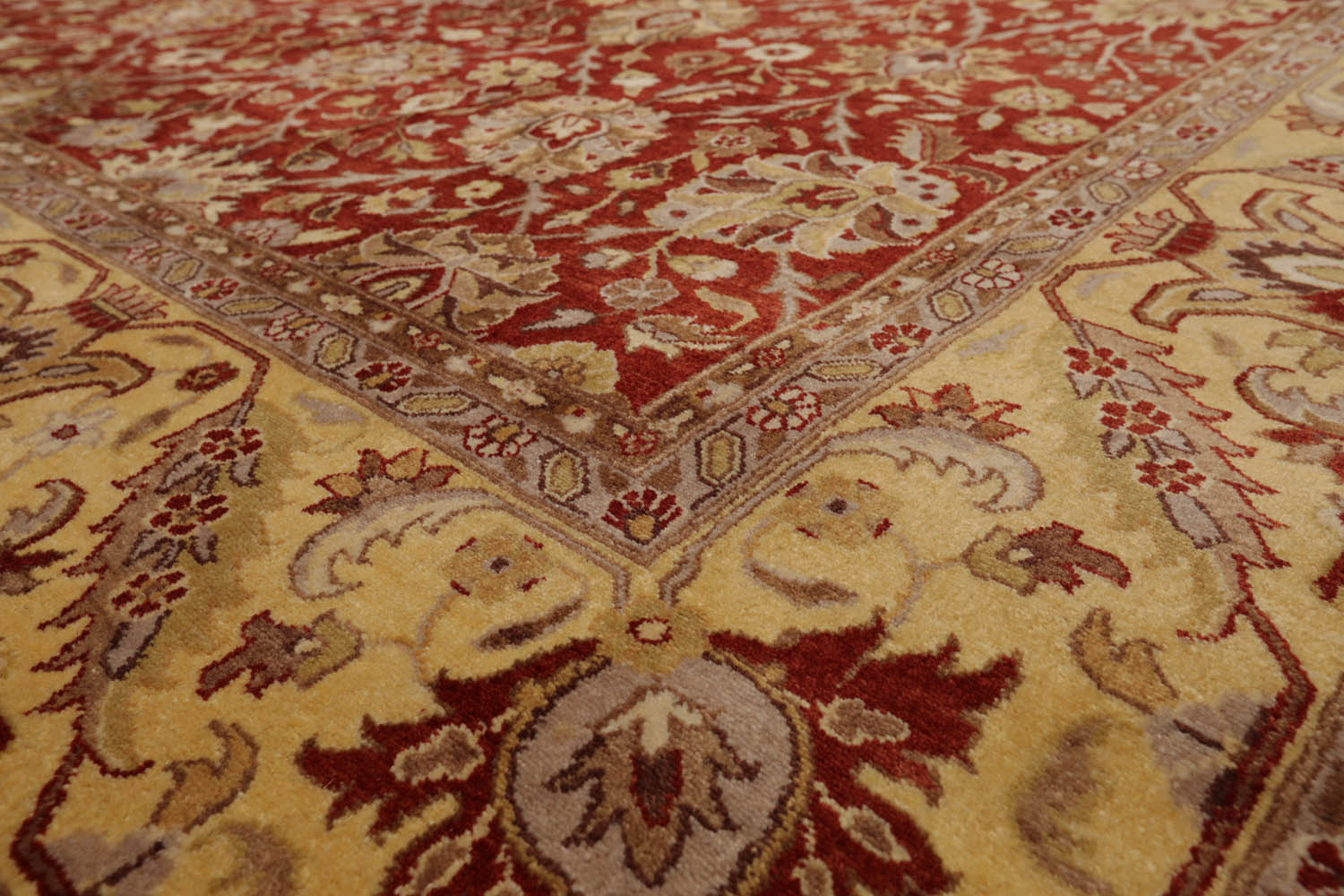 8x10 Rusty Red, Ivory, Gray Color Hand Knotted All-Over 100% Wool Traditional-Persian/Oriental Oriental Rug