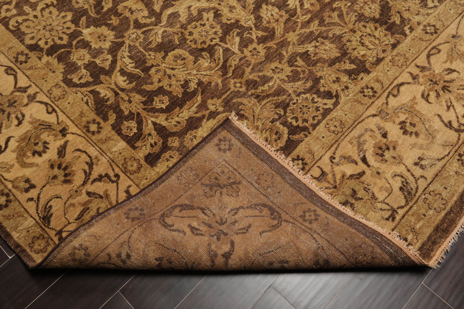 9x12 Brown, Tan, Sage Color Hand Knotted All-Over 100% Wool Traditional Oriental Rug