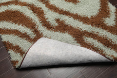 5x7 Brown, Aqua, Color Machine Made All-Over 100% Nylon Modern Oriental Rug