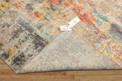 9x12 Beige, Coral, Aqua Color Hand Knotted Sherpa Wool & Bamboo Silk Modern & Contemporary Oriental Rug
