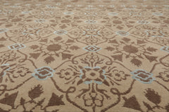 8x10 Beige, Brown, Blue Color Hand Knotted Persian Wool & Silk Transitional Oriental Rug