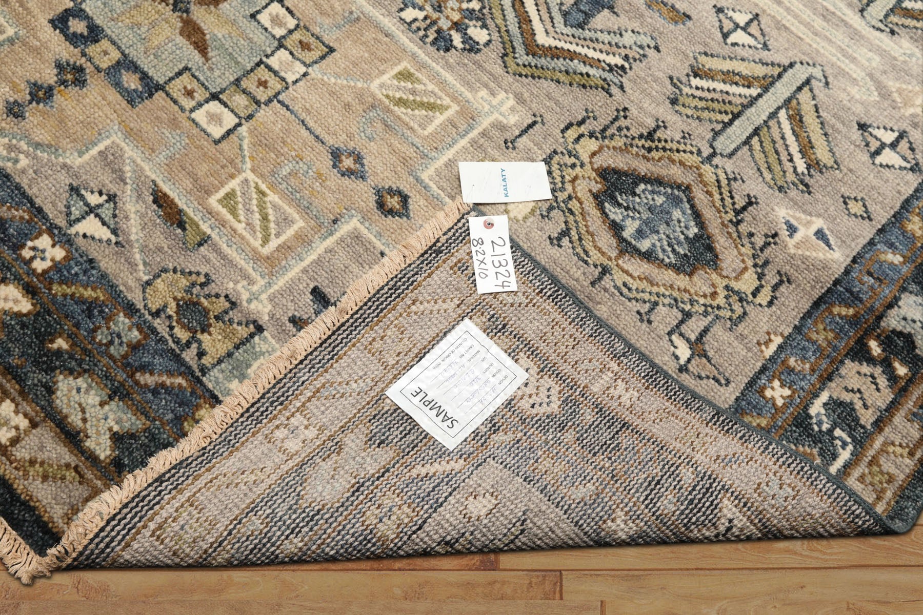 8x10 Taupe, Beige, Blue Color Hand Knotted Oushak Wool Modern & Contemporary Oriental Rug
