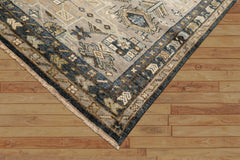 8x10 Taupe, Beige, Blue Color Hand Knotted Oushak Wool Modern & Contemporary Oriental Rug
