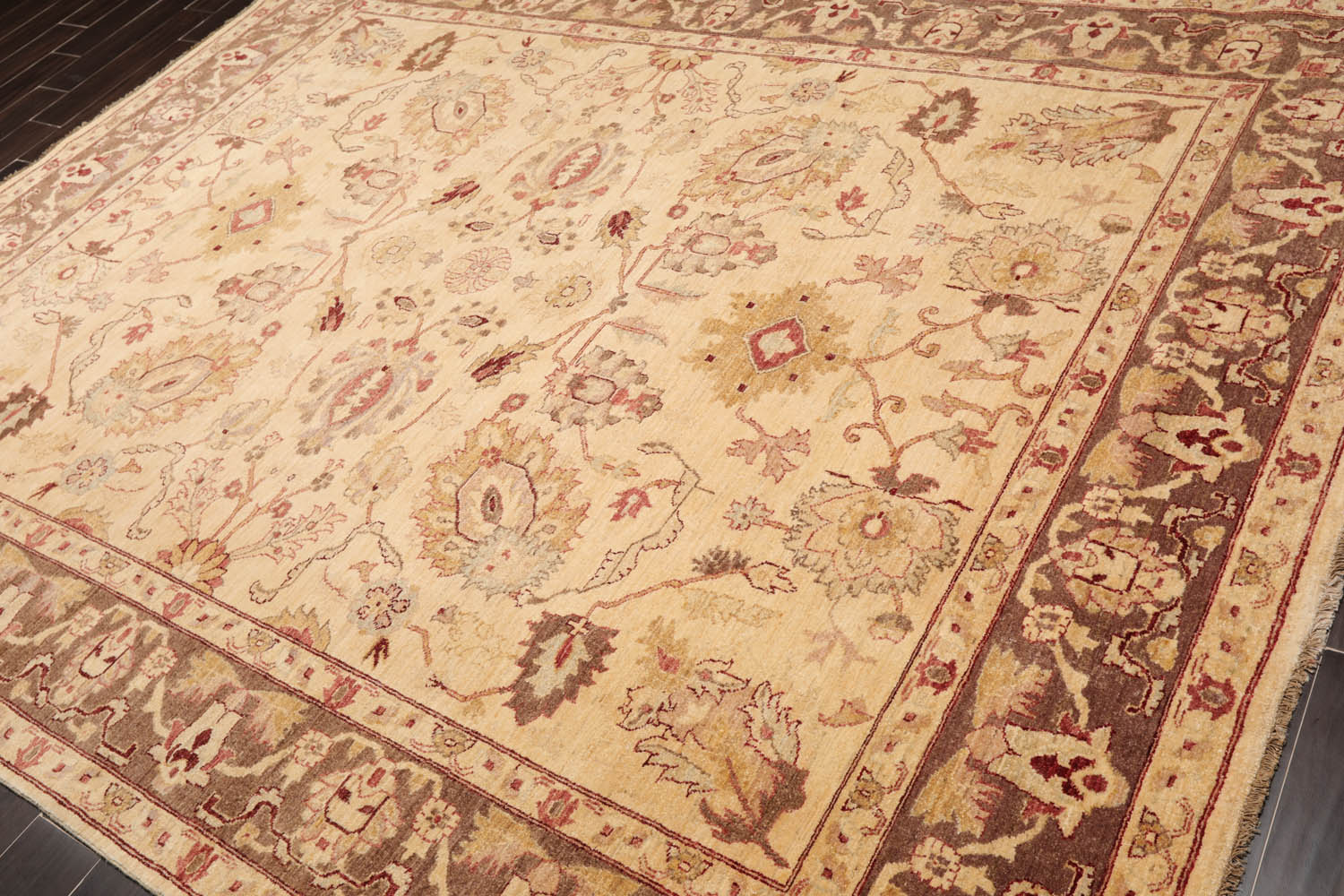 8x10 Beige, Brown, Rust Color Hand Knotted All-Over 100% Wool Traditional-Persian/Oriental Oriental Rug