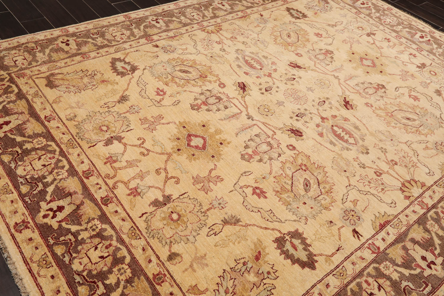 8x10 Beige, Brown, Rust Color Hand Knotted All-Over 100% Wool Traditional-Persian/Oriental Oriental Rug