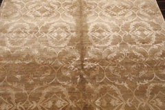 6x9 Tan, Taupe, Color Hand Knotted All-Over 100% Wool Transitional Oriental Rug