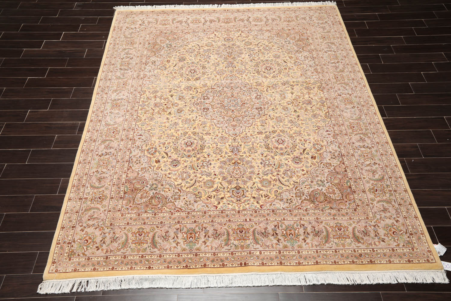 8x10 Ivory, Taupe, Tan Color Hand Knotted All-Over 100% Wool Traditional-Persian/Oriental Oriental Rug