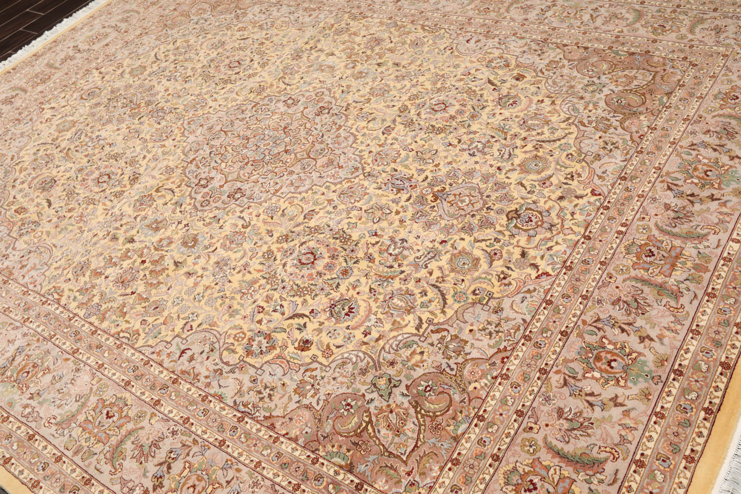 8x10 Ivory, Taupe, Tan Color Hand Knotted All-Over 100% Wool Traditional-Persian/Oriental Oriental Rug