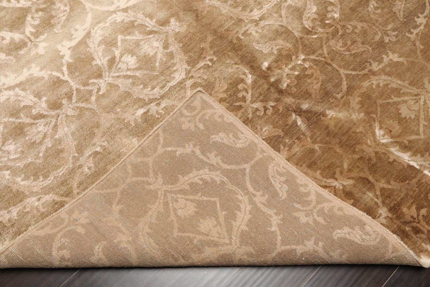 6x9 Tan, Taupe, Color Hand Knotted All-Over 100% Wool Transitional Oriental Rug