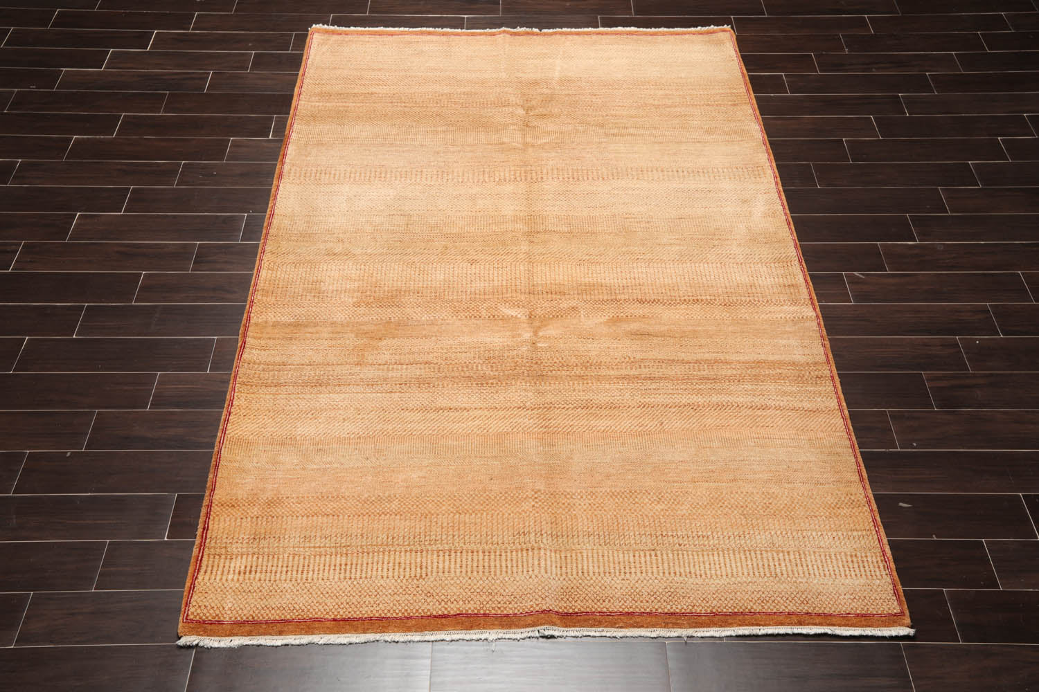 6x9 Brown, Tan, Red Color Hand Knotted All-Over 100% Wool Modern Oriental Rug