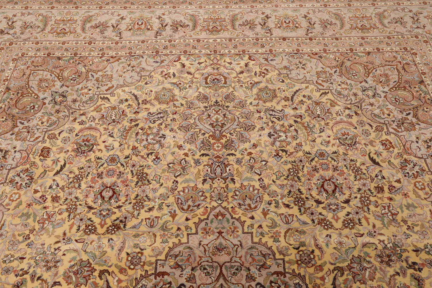 8x10 Ivory, Taupe, Tan Color Hand Knotted All-Over 100% Wool Traditional-Persian/Oriental Oriental Rug