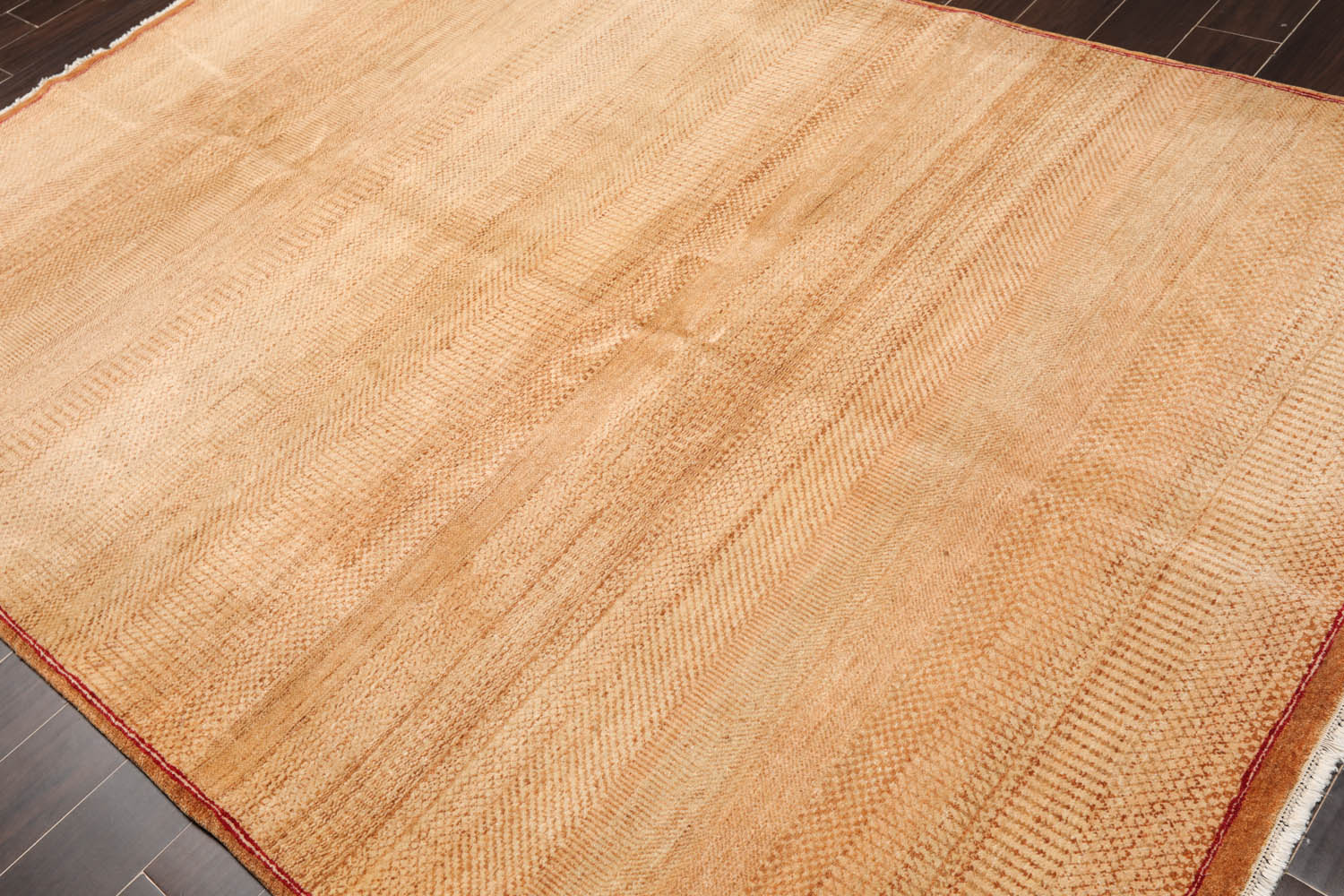 6x9 Brown, Tan, Red Color Hand Knotted All-Over 100% Wool Modern Oriental Rug