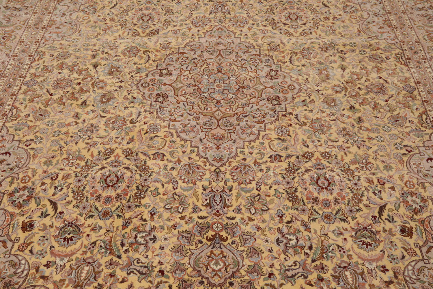 8x10 Ivory, Taupe, Tan Color Hand Knotted All-Over 100% Wool Traditional-Persian/Oriental Oriental Rug