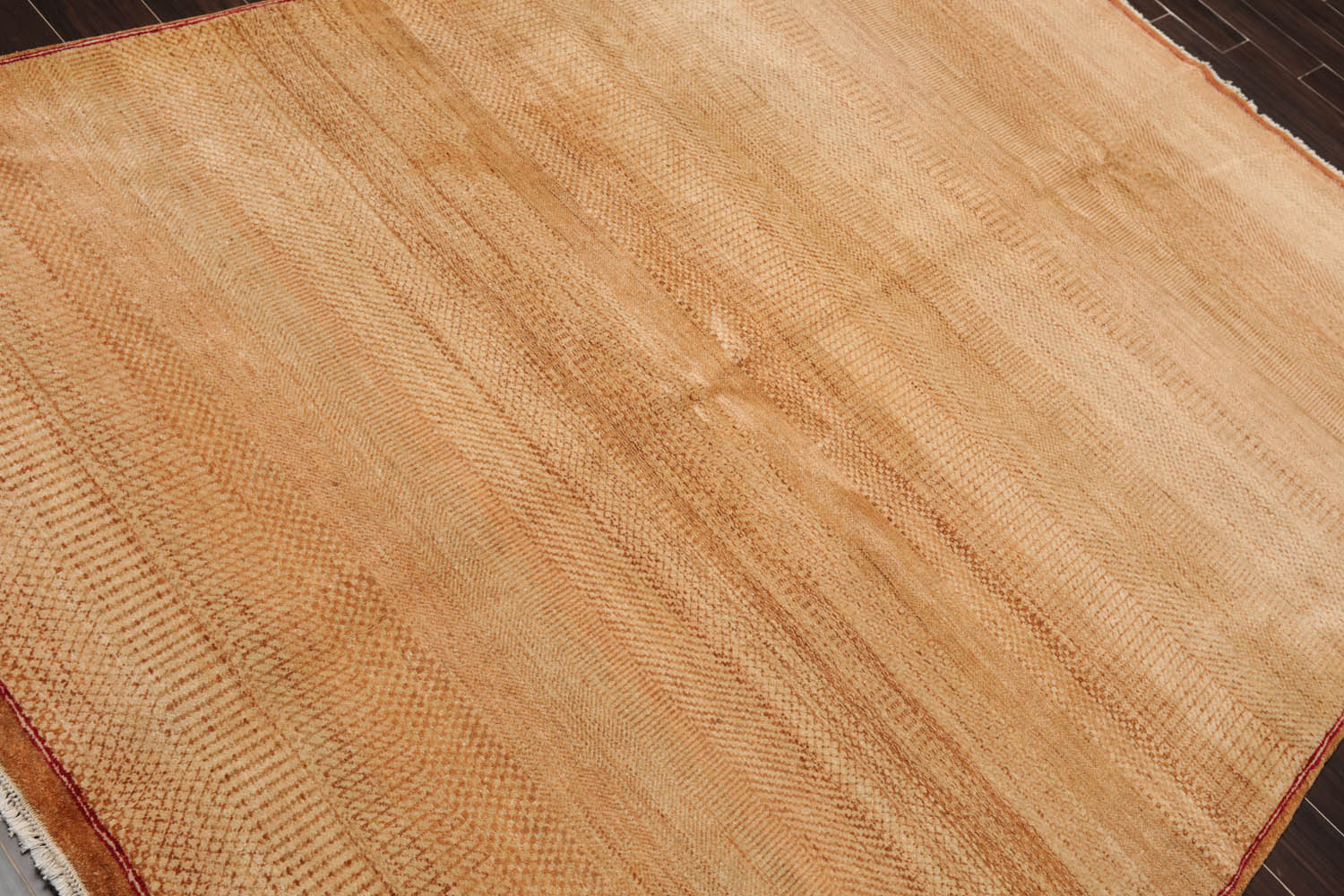 6x9 Brown, Tan, Red Color Hand Knotted All-Over 100% Wool Modern Oriental Rug