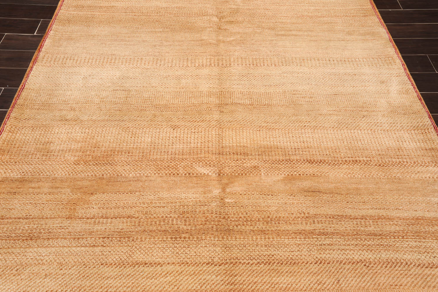 6x9 Brown, Tan, Red Color Hand Knotted All-Over 100% Wool Modern Oriental Rug