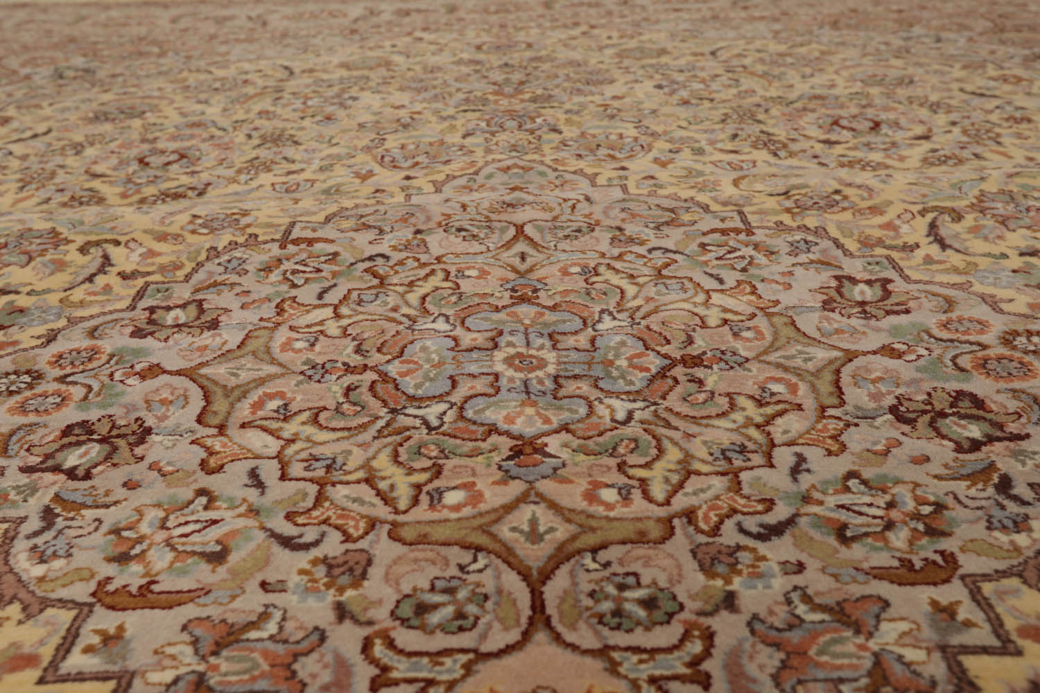 8x10 Ivory, Taupe, Tan Color Hand Knotted All-Over 100% Wool Traditional-Persian/Oriental Oriental Rug