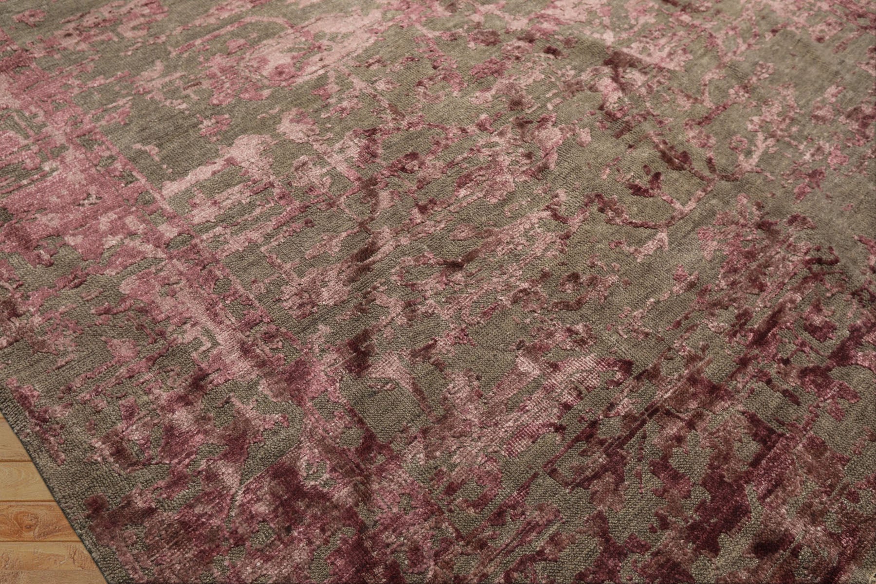 6x9 Moss, Pink, Color Hand Knotted Oushak Wool Modern & Contemporary Oriental Rug