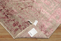 6x9 Moss, Pink, Color Hand Knotted Oushak Wool Modern & Contemporary Oriental Rug
