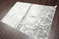 4x6 Blue, White, Color Hand Tufted All-Over 100% Viscose Contemporary Oriental Rug