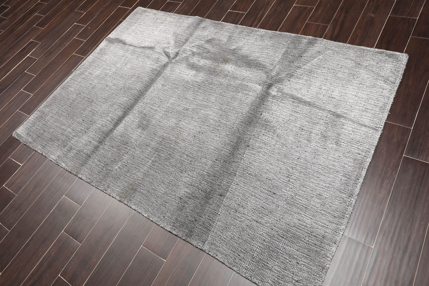 4x6 Gray, , Color Hand Tufted All-Over Wool & Viscose||Wool||Viscose Traditional Oriental Rug