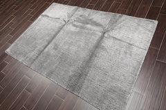 4x6 Gray, , Color Hand Tufted All-Over Wool & Viscose||Wool||Viscose Traditional Oriental Rug