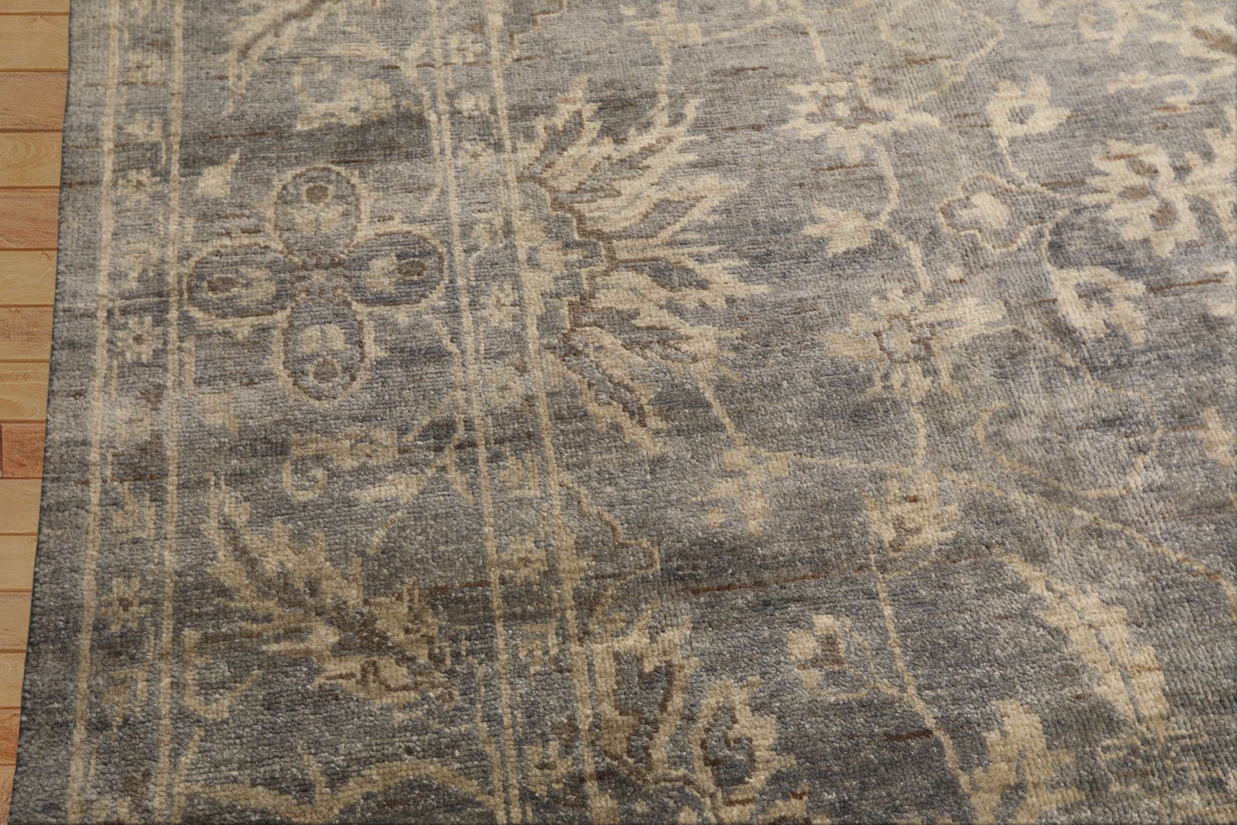 8x10 Gray, Beige, Brown Color Hand Knotted Oushak Wool Transitional Oriental Rug