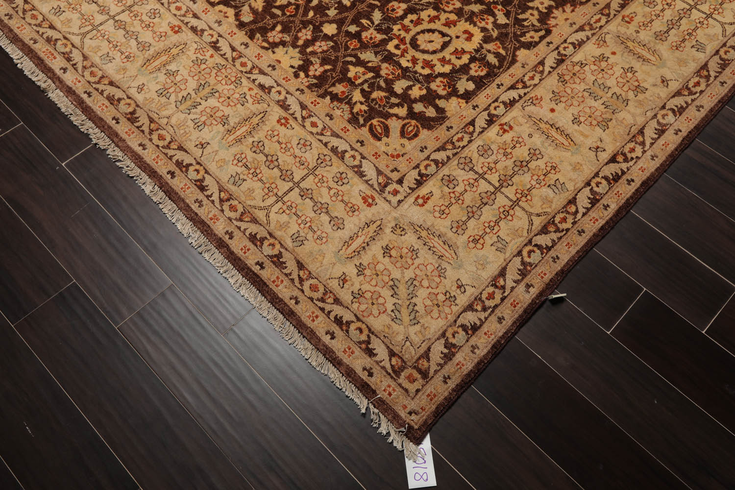 9x12 Brown, Beige, Gold Color Hand Knotted All-Over 100% Wool Traditional-Persian/Oriental Oriental Rug