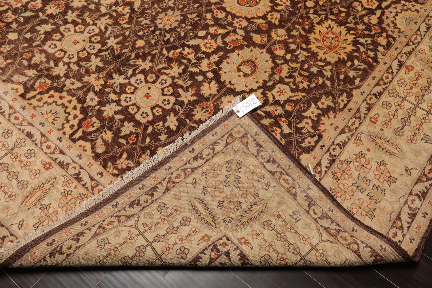 9x12 Brown, Beige, Gold Color Hand Knotted All-Over 100% Wool Traditional-Persian/Oriental Oriental Rug