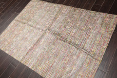 4x6 Brown, Beige, Red Color Hand Woven All-Over 100% Viscose||Viscose Traditional Oriental Rug
