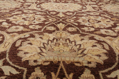9x12 Brown, Caramel, Beige Color Hand Knotted All-Over 100% Wool Traditional Oriental Rug