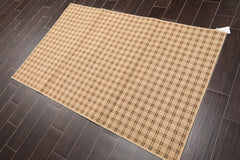 3x5 Tan, Black, Color Machine Made All-Over 100% Wool Contemporary Oriental Rug
