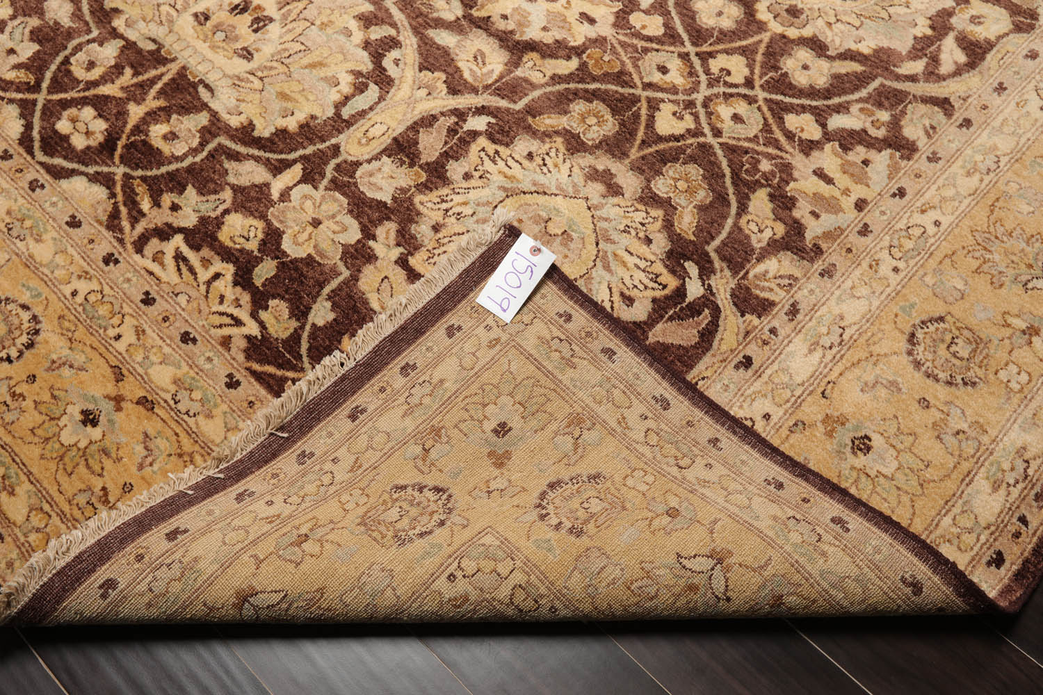 9x12 Brown, Caramel, Beige Color Hand Knotted All-Over 100% Wool Traditional Oriental Rug