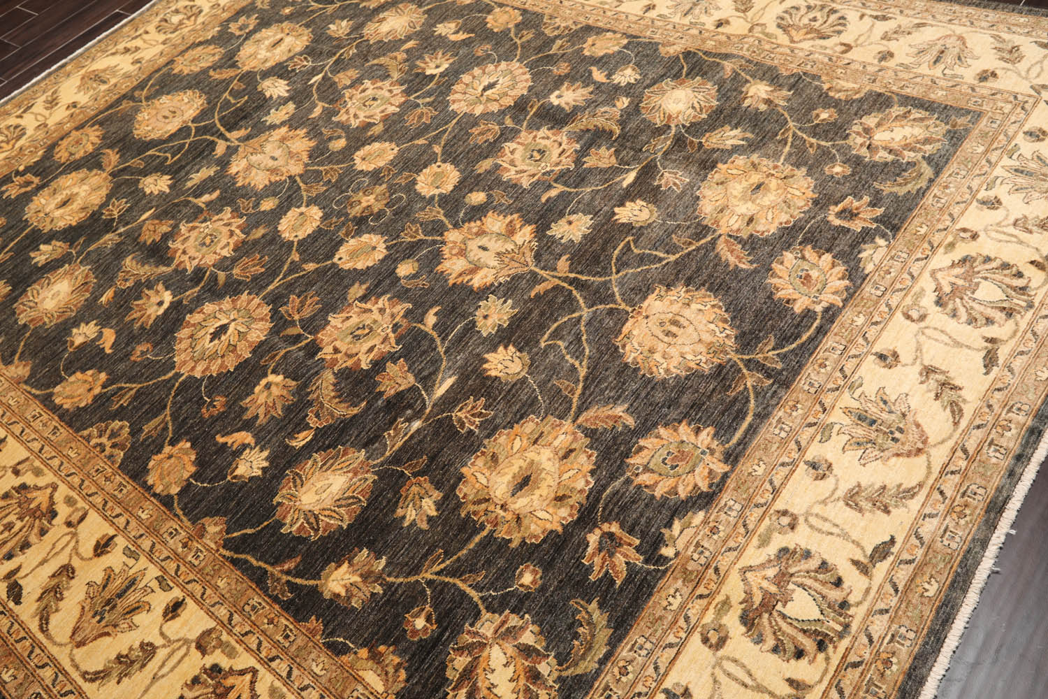 8x10 Gray, Warm Beige, Brown Color Hand Knotted All-Over 100% Wool Traditional Oriental Rug