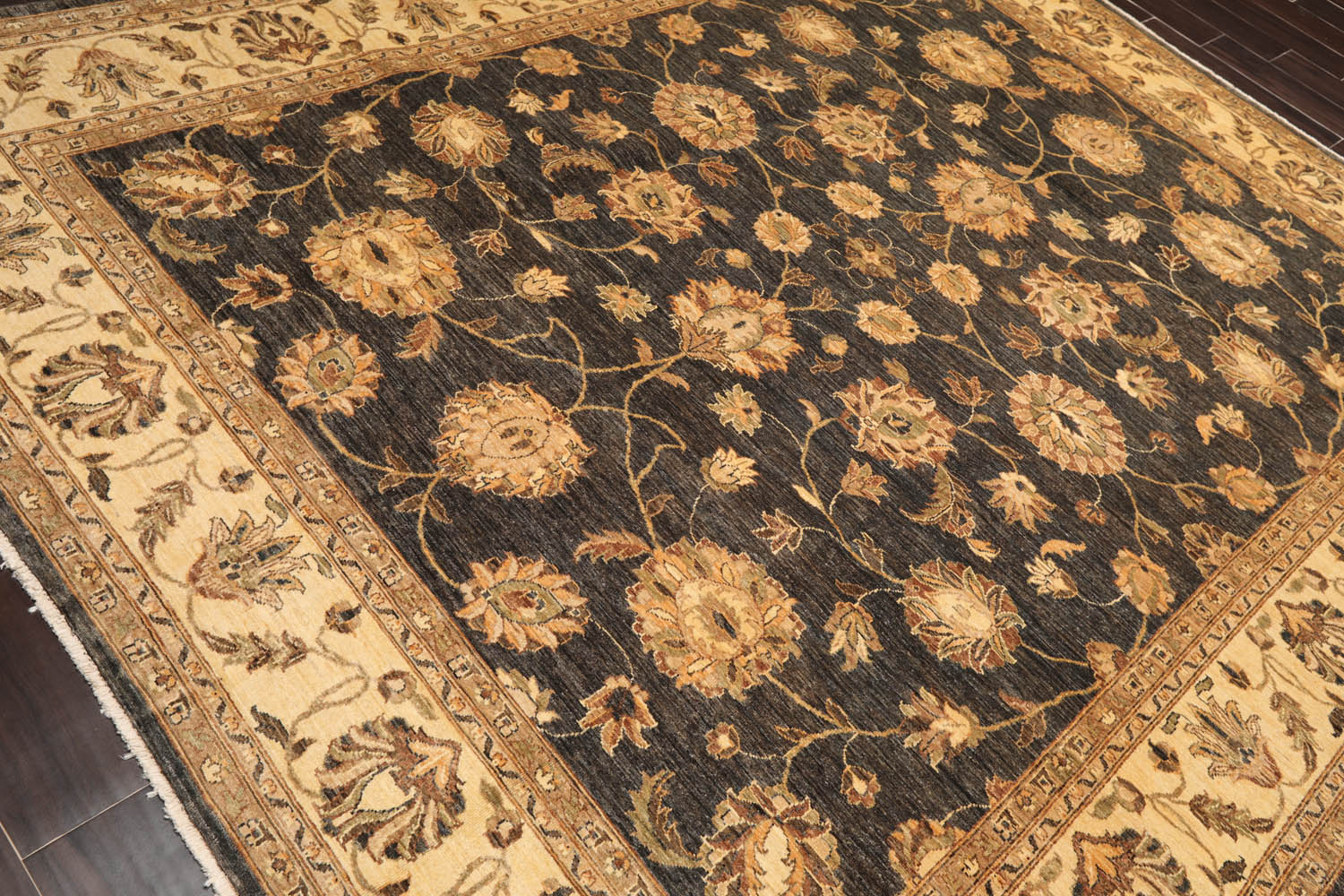 8x10 Gray, Warm Beige, Brown Color Hand Knotted All-Over 100% Wool Traditional Oriental Rug