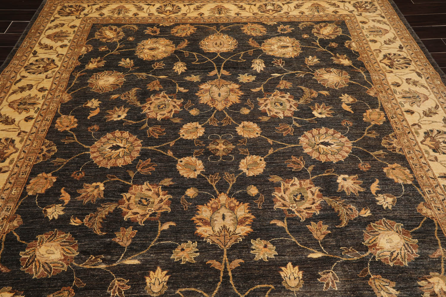 8x10 Gray, Warm Beige, Brown Color Hand Knotted All-Over 100% Wool Traditional Oriental Rug