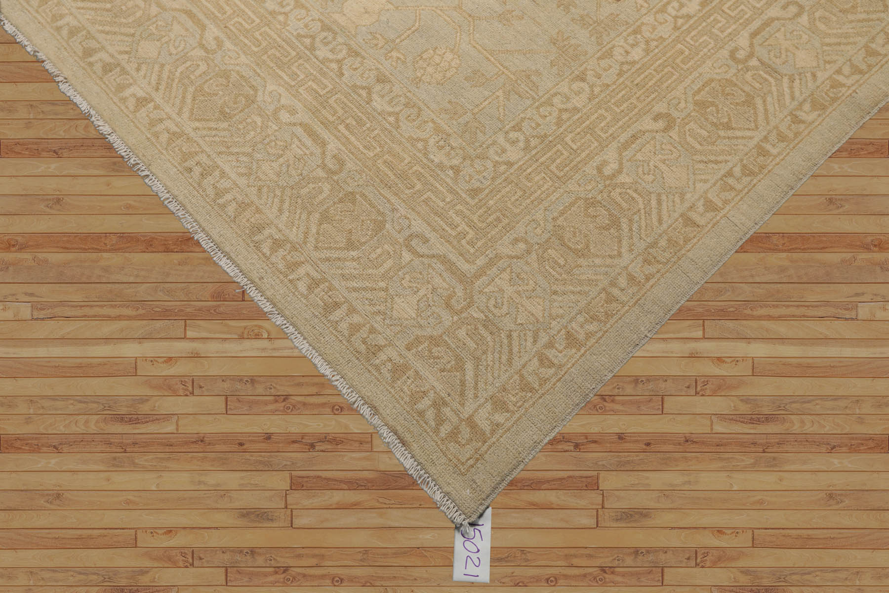 8x10 Beige, Tan, Gray Color Hand Knotted All-Over 100% Wool Traditional Oriental Rug