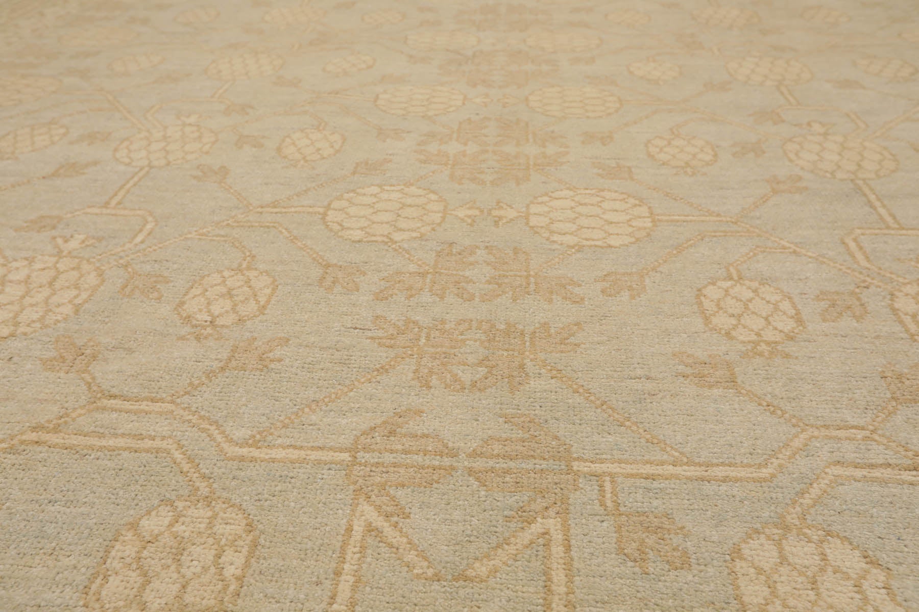 8x10 Beige, Tan, Gray Color Hand Knotted All-Over 100% Wool Traditional Oriental Rug