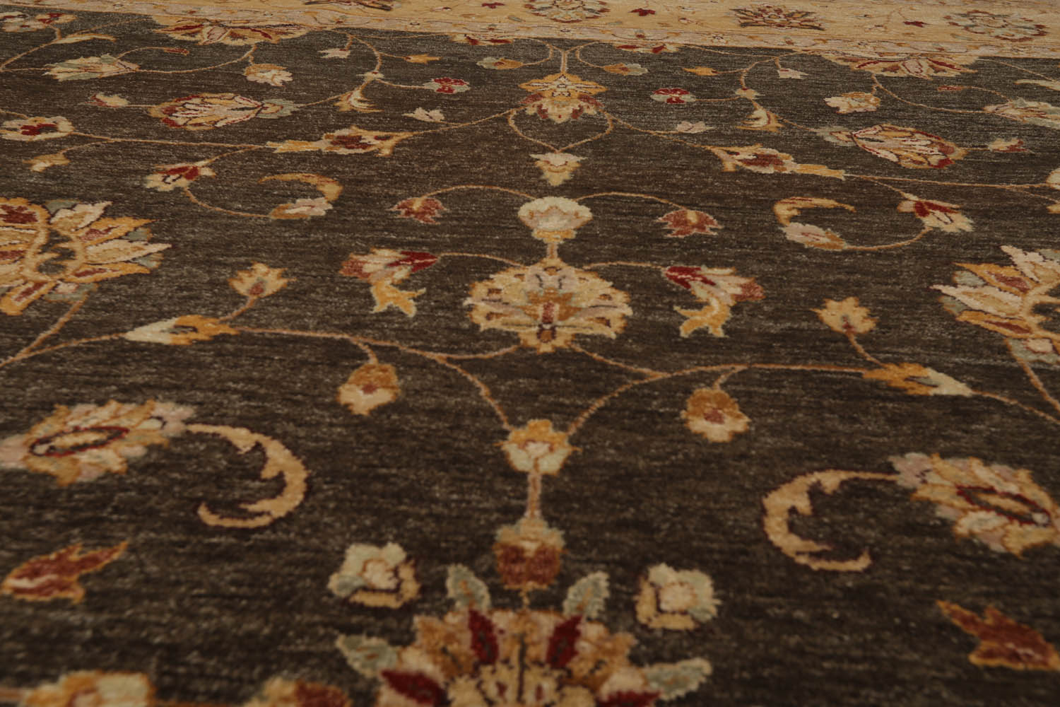 8x10 Brown, Caramel, Taupe Color Hand Knotted All-Over 100% Wool Traditional Oriental Rug