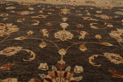 8x10 Brown, Caramel, Taupe Color Hand Knotted All-Over 100% Wool Traditional Oriental Rug