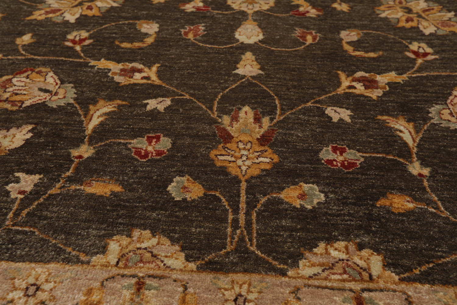 8x10 Brown, Caramel, Taupe Color Hand Knotted All-Over 100% Wool Traditional Oriental Rug