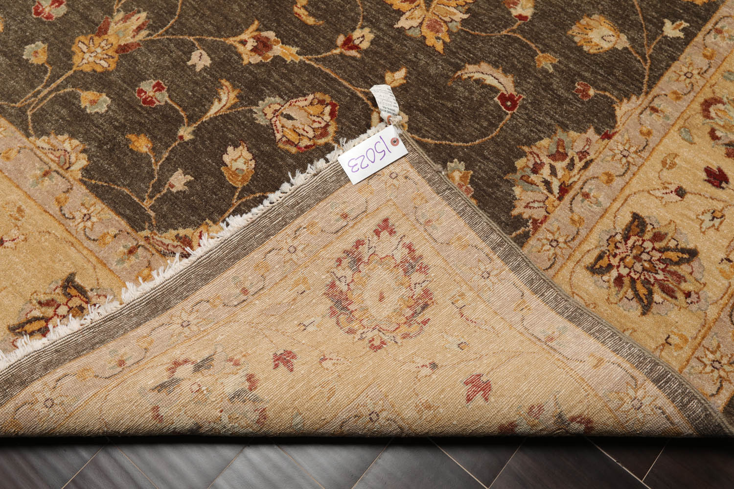 8x10 Brown, Caramel, Taupe Color Hand Knotted All-Over 100% Wool Traditional Oriental Rug