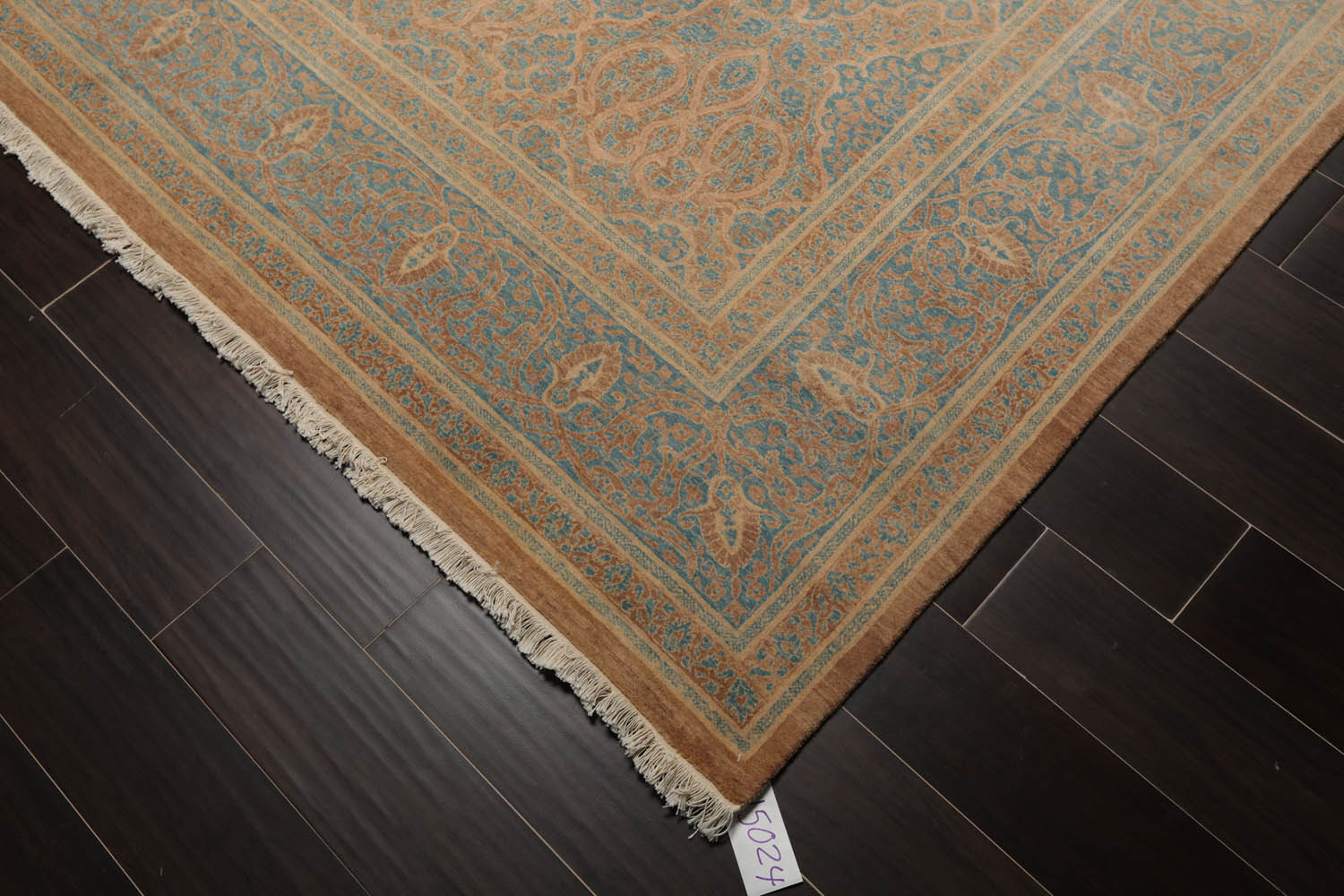 8x10 Blue, Blue, Beige Color Hand Knotted All-Over 100% Wool Traditional Oriental Rug