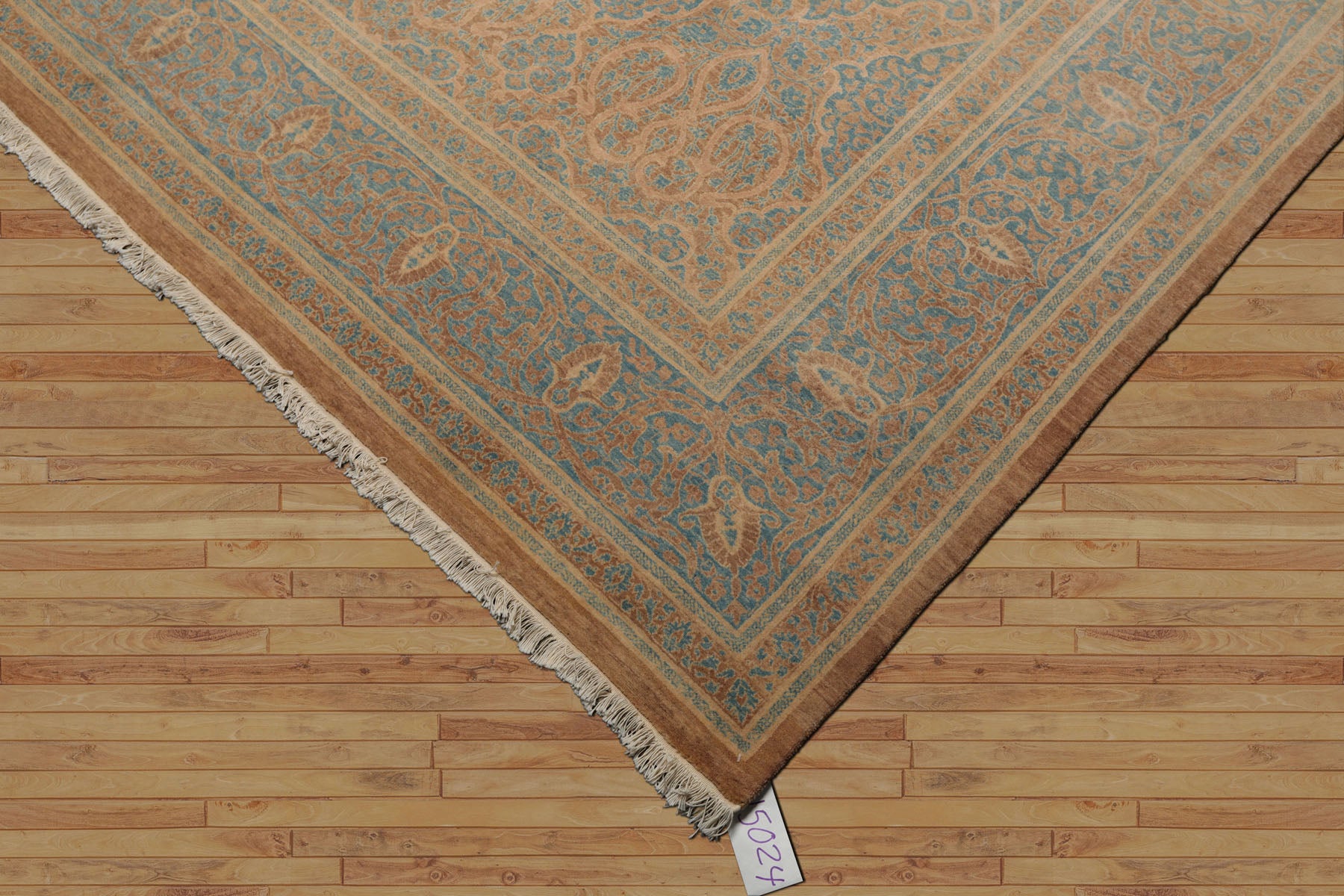 8x10 Beige, Tan, Aqua Color Hand Knotted Pak Persian 100% Wool Traditional Oriental Rug