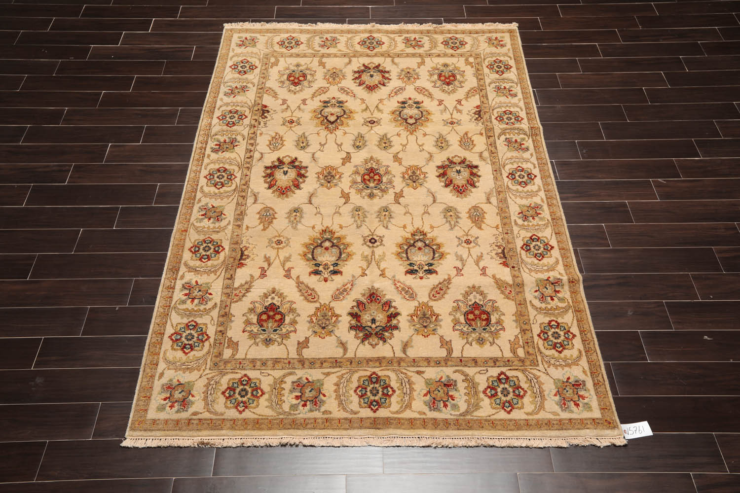 6x9 Beige, Tan, Rust Color Hand Knotted All-Over 100% Wool Traditional Oriental Rug